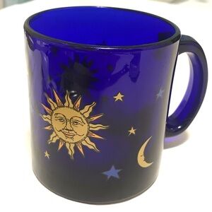 Libbey Celestial Cobalt Blue Mug - Friends Sun & Moon Glass Mug